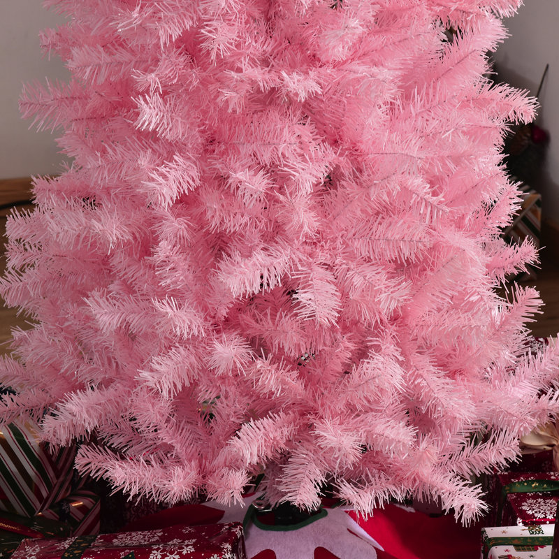 The Holiday Aisle® Slender Pink Realistic Artificial Cashmere Christmas Tree & Reviews Wayfair